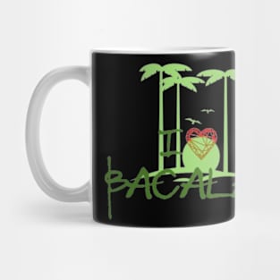 I Love Bacalar Palm Trees Green Version Mug